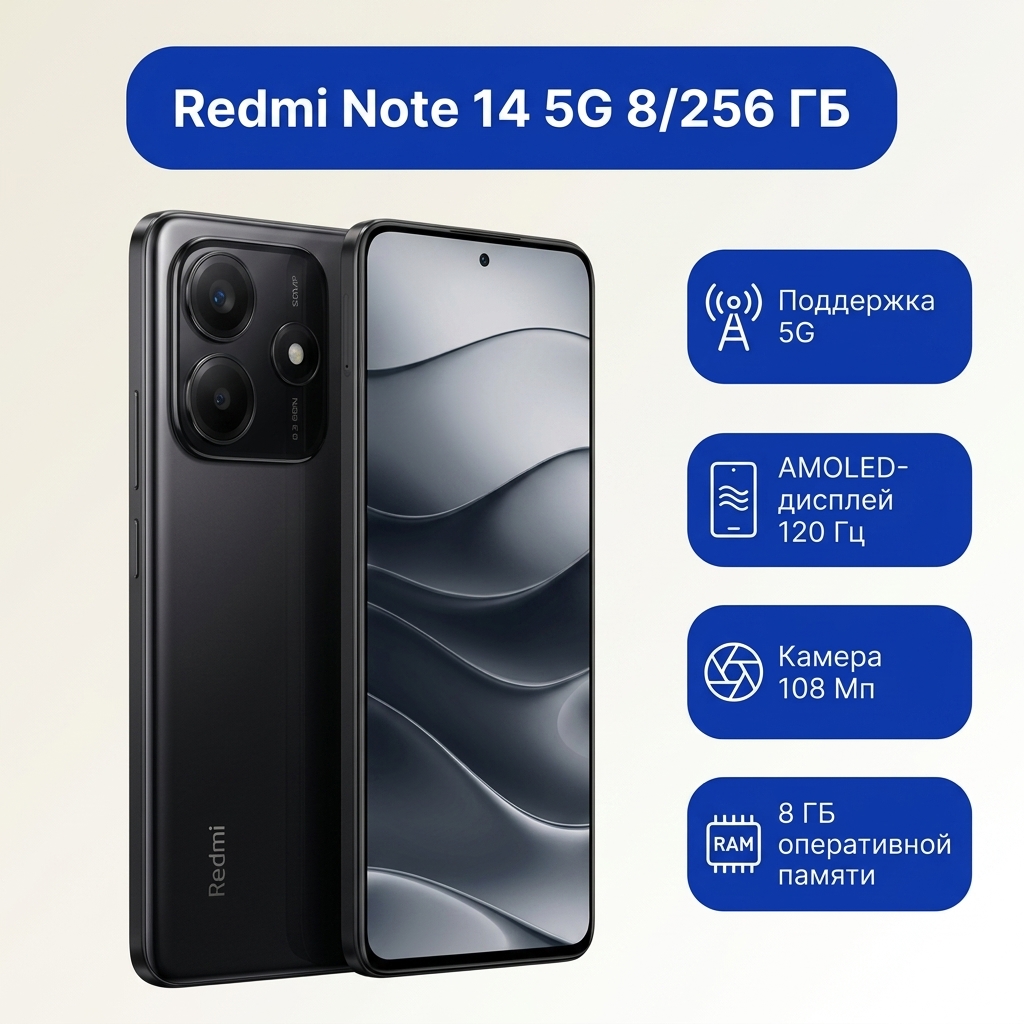 Смартфон Redmi Note 14 5G 8/256